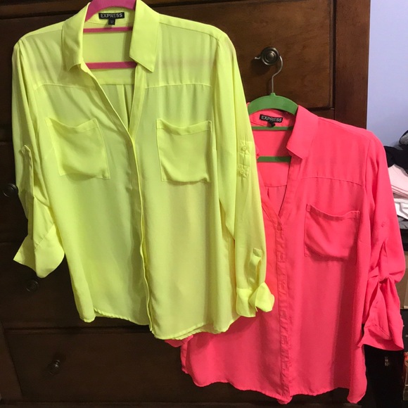 Express Tops - 2 for 1 long sleeve button up blouse
